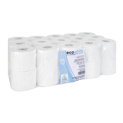 PAPIER TOILETTE ECOLABEL 2 COUCHES 73M  17 G/M2 Ø12,5x9,5 CM BLANC OUATE (30 UNITÉ)