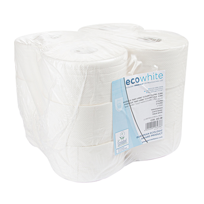 HYGIÉNIQUES "BABYJUMBO" ECOLABEL 2 PLIS  17 G/M2 Ø19,5x9,5 CM BLANC OUATE (12 UNITÉ)