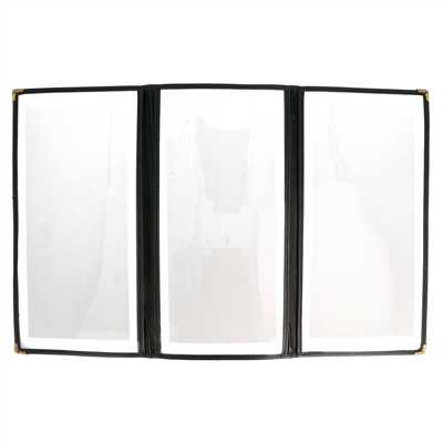 MENU "AMÉRICAIN" 3 CORPS  10,5x29,7 CM NOIR PVC (1 UNITÉ) – Image 5
