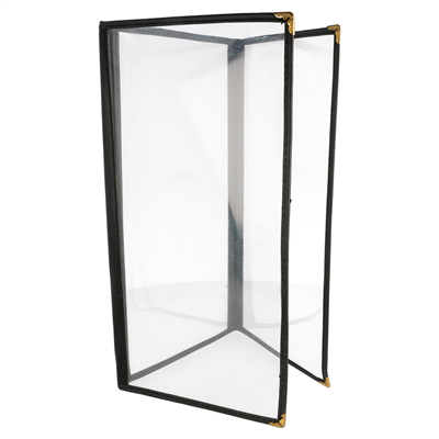 MENU "AMÉRICAIN" 3 CORPS  10,5x29,7 CM NOIR PVC (1 UNITÉ)