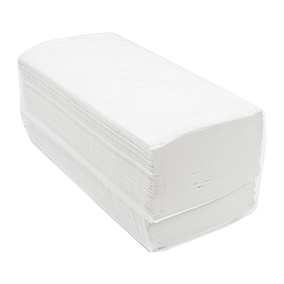 SERVIETTES « ZIGZAG » ECOLABEL 2 COUCHES  37 G/M2 21x22,5 CM BLANC OUATE (4000 UNITÉ) – Image 2