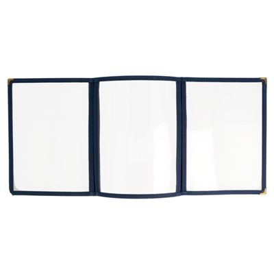 MENU "AMÉRICAIN" DIN-A5 3 CORPS   BLEU PVC (1 UNITÉ) – Image 5
