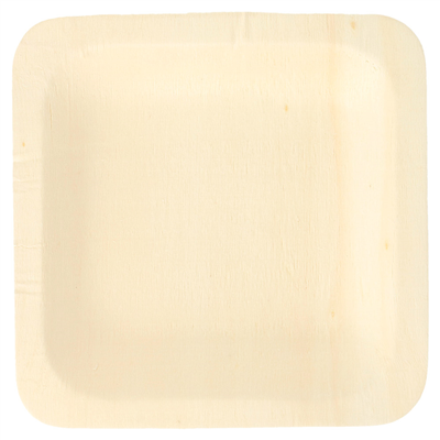 ASSIETTES CARRÉES 'WOOD'  11,5x11,5x1,5 CM NATUREL BOIS (50 UNITÉ) – Image 3