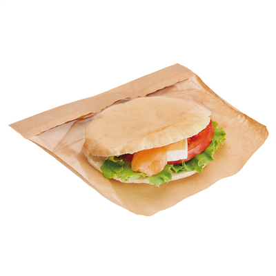 RÉCIPIENTS AVEC BASE ET FENÊTRE 'KANGOO PACK' 40 G/M2 + 15 PP 14+3x16/12 CM NATUREL KRAFT (100 UNITÉ) – Image 2