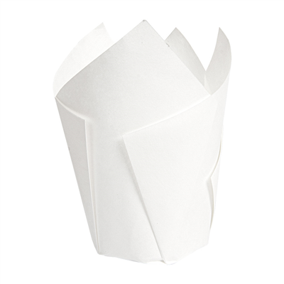 MUFFIN CUPS 'TULIP' 50 G/M2 11x11 CM BLANC PARCH.INGRAISSABLE (1000 UNITÉ) – Image 2