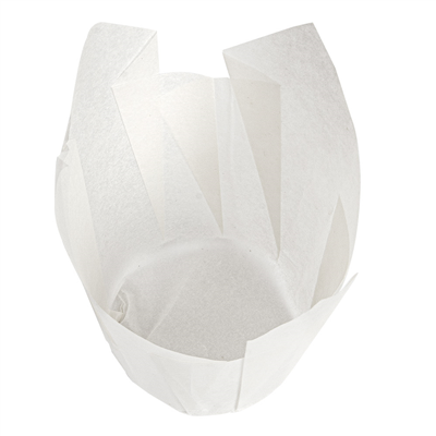 MUFFIN CUPS 'TULIP' 50 G/M2 15x15 CM BLANC PARCH.INGRAISSABLE (1000 UNITÉ) – Image 3