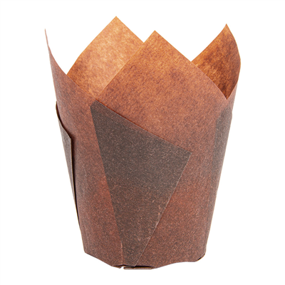 MUFFIN CUPS 'TULIP' 50 G/M2 15x15 CM MARRON PARCH.INGRAISSABLE (1000 UNITÉ) – Image 2