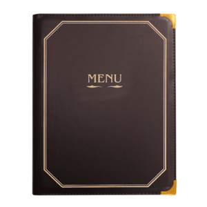PORTE MENU 8 POCHETTES DIN-A4  25,5x33 CM MARRON PVC (1 UNITÉ)