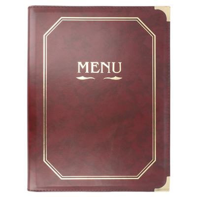 PORTE MENU 8 POCHETTES DIN-A4  25,5x33 CM BORDEAUX PVC (1 UNITÉ) – Image 2