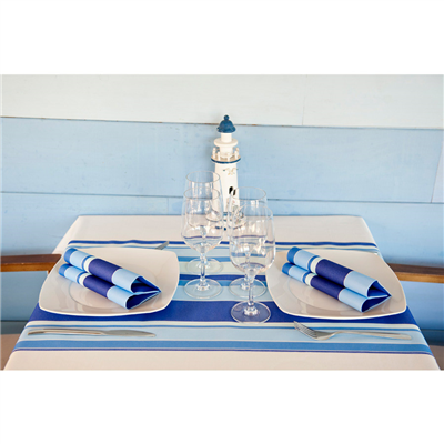 "TÊTE-À-TÊTE" PRÉ. 120CM (20 FEU.) 'BAYADÈRES' 55 G/M2 0,40x24 M BLEU AIRLAID (6 UNITÉ) – Image 3