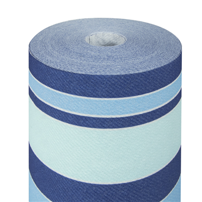 "TÊTE-À-TÊTE" PRÉ. 120CM (20 FEU.) 'BAYADÈRES' 55 G/M2 0,40x24 M BLEU AIRLAID (6 UNITÉ)