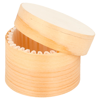 MINI BOÎTES ROND COUVERCLE+ CAPSULE 'WOOD' 50 ML Ø 5x3,5 CM NATUREL BOIS (200 UNITÉ)
