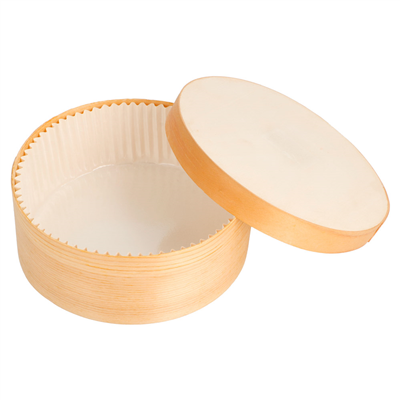 MINI BOÎTES ROND COUVERCLE+ CAPSULE 'WOOD' 500 ML Ø 13x5 CM NATUREL BOIS (100 UNITÉ) – Image 4