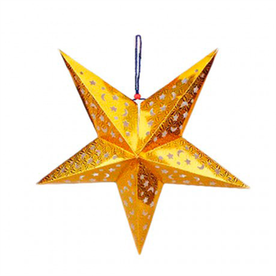 ETOILES À PENDRE Ø 60 CM OR PAPIER (10 UNITÉ)
