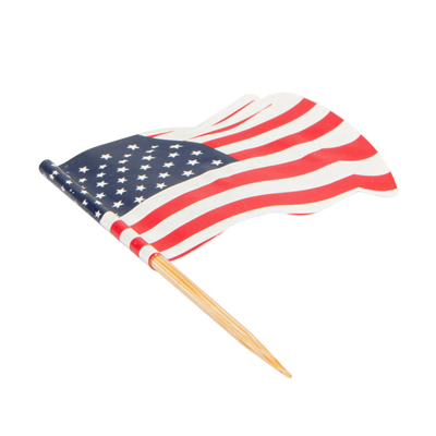 PETITS DRAPEAUX "USA"  4x3/6,5 CM ASSORTI BOIS (144 UNITÉ) – Image 2