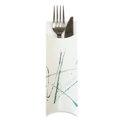 ÉTUIS POUR COUVERTS 'VOLARE' 230 G/M2 5,5X19,5 CM BLANC CARTON (300 UNITÉ)