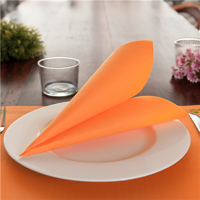 SERVIETTES ECOLABEL 'DOUBLE POINT' 18 G/M2 33x33 CM ORANGE OUATE (1200 UNITÉ) – Image 3