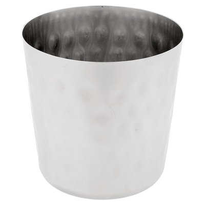 MINI RÉCIPIENTS À FRITES CLASSIQUES, MARTELÉ 'ARTINOX'  Ø 8,5x8,5 CM ARGENTE INOX (12 UNITÉ)