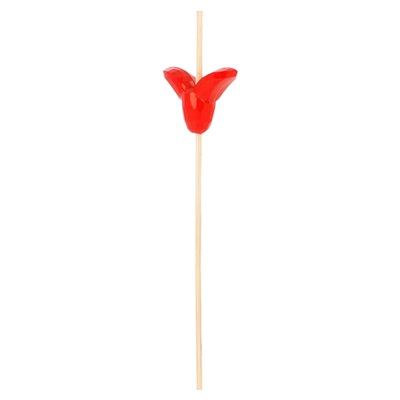 PIQUES "TULIPE"  12 (h) CM NATUREL BAMBOU (100 UNITÉ) – Image 3