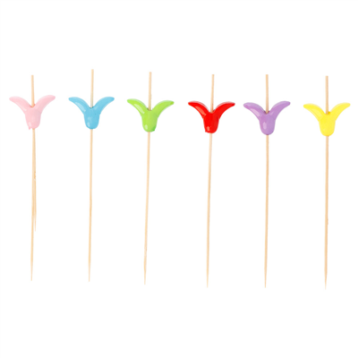 PIQUES "TULIPE"  12 (h) CM NATUREL BAMBOU (100 UNITÉ)