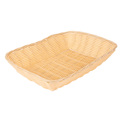 CORBEILLES SIMILAIRE OSIER RECTANGULAIRES  30x22x7 CM NATUREL PP (12 UNITÉ)