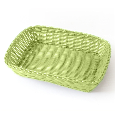 CORBEILLES SIMILAIRE OSIER RECTANGULAIRES  30x22x7 CM VERT ANIS PP (12 UNITÉ)
