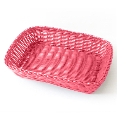 CORBEILLES SIMILAIRE OSIER RECTANGULAIRES  30x22x7 CM FUCHSIA PP (12 UNITÉ)