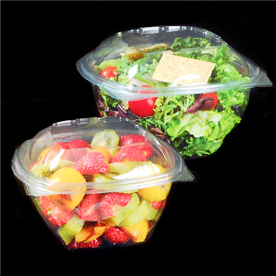 SALADIERS AVEC CHARNIÈRE 250 ML Ø 10,6x6,8 CM TRANSPARENT RPET (900 UNITÉ)