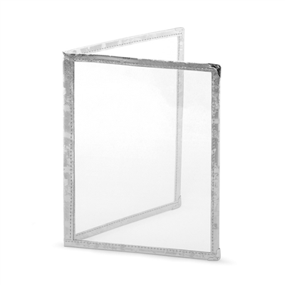 MENU "AMÉRICAIN" DIN-A5 2 CORPS   ARGENTE PVC (1 UNITÉ)
