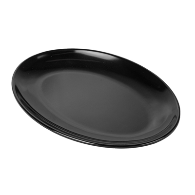 ASSIETTES OVALES 'ASAMI WARE'  25,5x18 CM NOIR MÉLAMINE (15 UNITÉ) – Image 3