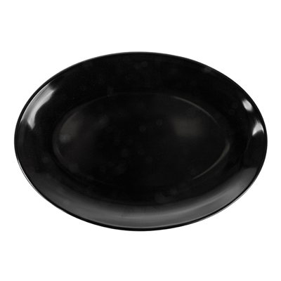 ASSIETTES OVALES 'ASAMI WARE'  25,5x18 CM NOIR MÉLAMINE (15 UNITÉ)