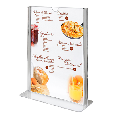 PORTE MENUS DE TABLE DIN-A5  14,8x21 CM TRANSPARENT PS (20 UNITÉ) – Image 2