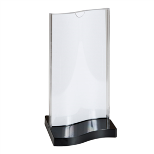 PORTE MENUS BASE RECTANGUAIRE  10x20 CM TRANSPARENT PS (45 UNITÉ)
