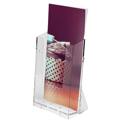 PORTE BROCHURES 1/3 DIN-A4  10,5x15,7x6,5 CM TRANSPARENT PS (12 UNITÉ) – Image 4