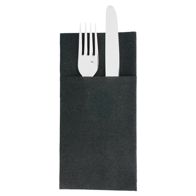 SERVIETTES KANGOUROU PLUS  55 G/M2 40x45 CM NOIR AIRLAID (720 UNITÉ)