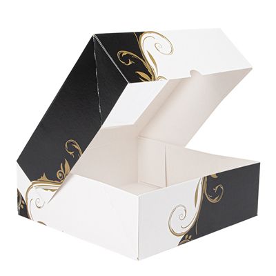 BOÎTES PÂTISSERIES AVEC FENÊTRE 'THEPACK CLASSIC' 250 G/M2 23x23x7,5 CM BLANC CARTON ONDULÉ NANO-MICRO (200 UNITÉ) – Image 5