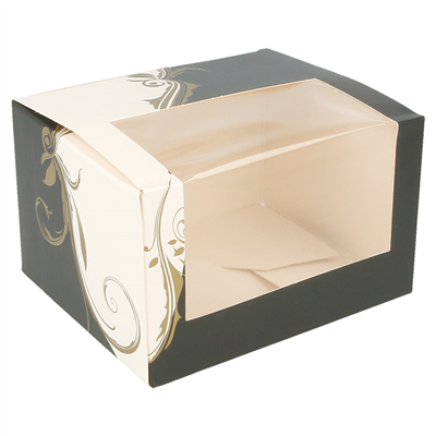 BOÎTES PÂTISSERIES AVEC FENÊTRE 'THEPACK CLASSIC' 250 G/M2 11x13x8 CM BLANC CARTON ONDULÉ NANO-MICRO (800 UNITÉ)