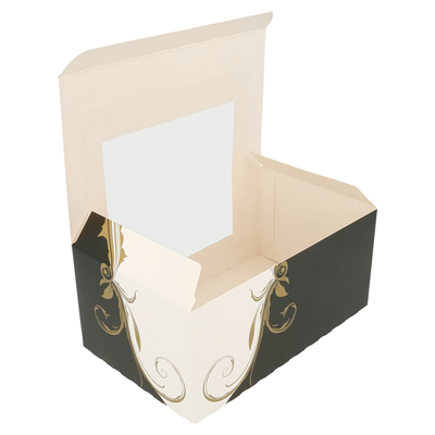 BOÎTES PÂTISSERIES AVEC FENÊTRE 'THEPACK CLASSIC' 250 G/M2 18x11x8 CM BLANC CARTON ONDULÉ NANO-MICRO (400 UNITÉ) – Image 3