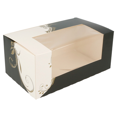 BOÎTES PÂTISSERIES AVEC FENÊTRE 'THEPACK CLASSIC' 250 G/M2 18x11x8 CM BLANC CARTON ONDULÉ NANO-MICRO (400 UNITÉ)