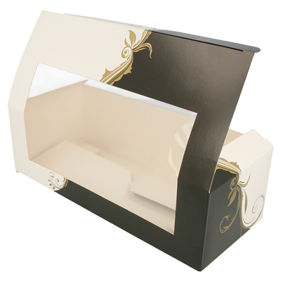 BOÎTES PÂTISSERIES AVEC FENÊTRE 'THEPACK CLASSIC' 250 G/M2 26x11x8 CM BLANC CARTON ONDULÉ NANO-MICRO (300 UNITÉ) – Image 3