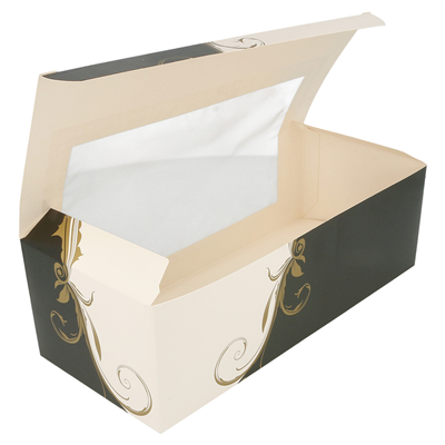 BOÎTES PÂTISSERIES AVEC FENÊTRE 'THEPACK CLASSIC' 250 G/M2 26x11x8 CM BLANC CARTON ONDULÉ NANO-MICRO (300 UNITÉ) – Image 4