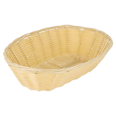 CORBEILLES SIMILAIRE OSIER OVALES  25x16,6x7,5 CM NATUREL PP (12 UNITÉ)