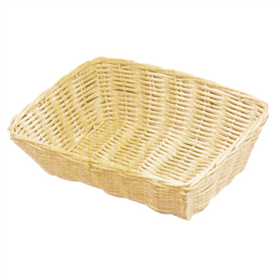CORBEILLES SIMILAIRE OSIER RECTANGULAIRES  25x18,5x7,5 CM NATUREL PP (12 UNITÉ)