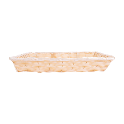 CORBEILLES SIMILAIRE OSIER RECTANGULAIRES  36x25x7,5 CM NATUREL PP (12 UNITÉ) – Image 2