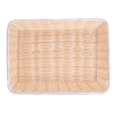 CORBEILLES SIMILAIRE OSIER RECTANGULAIRES  36x25x7,5 CM NATUREL PP (12 UNITÉ) – Image 3