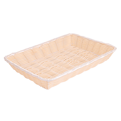 CORBEILLES SIMILAIRE OSIER RECTANGULAIRES  36x25x7,5 CM NATUREL PP (12 UNITÉ)