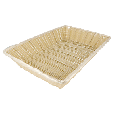 CORBEILLES SIMILAIRE OSIER RECTANGULAIRES  41x28,7x8 CM NATUREL PP (12 UNITÉ)
