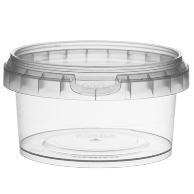 RÉCIPIENTS INVIOLABLES + COUVERCLES 240 ML Ø 9,5x5,1 CM TRANSPARENT PP (375 UNITÉ)