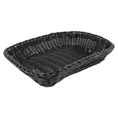 CORBEILLES SIMILAIRE OSIER RECTANGULAIRES  30x22x7 CM NOIR PP (12 UNITÉ)
