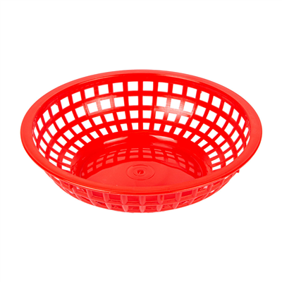 CORBEILLES RONDES  Ø 20x5 CM ROUGE PP (12 UNITÉ)